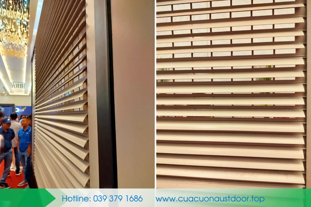 Cửa sổ cuốn Austdoor khi các nan lật lên
